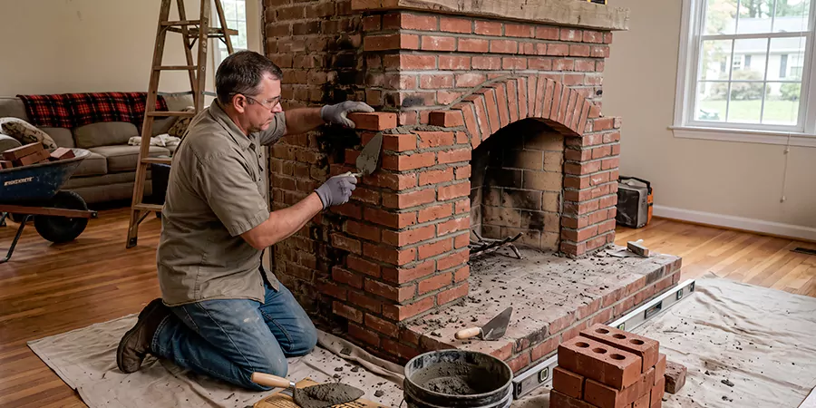 Rebuild Stone Fireplace Cherry Hill