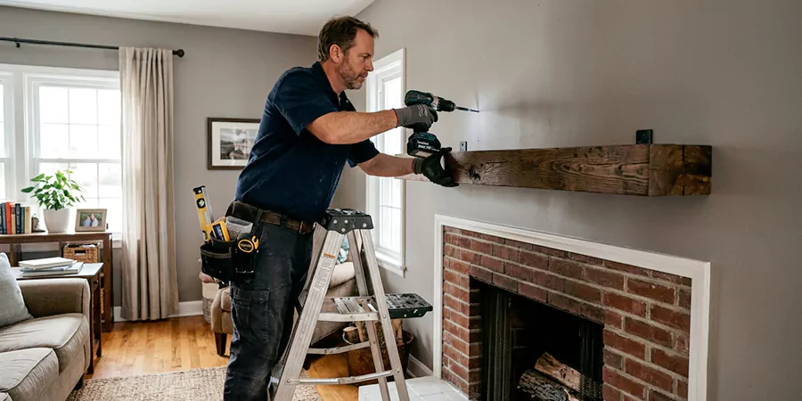 Floating Shelf Mantel Installation Cherry Hill