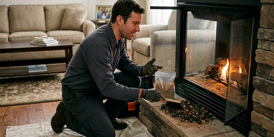 Sand and Embers for Gas Fireplace Cherry Hill